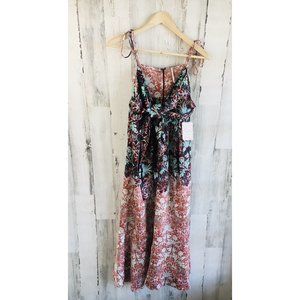 NWT Free People Sun Bleached Maxi Dress Floral Front Knot Detail